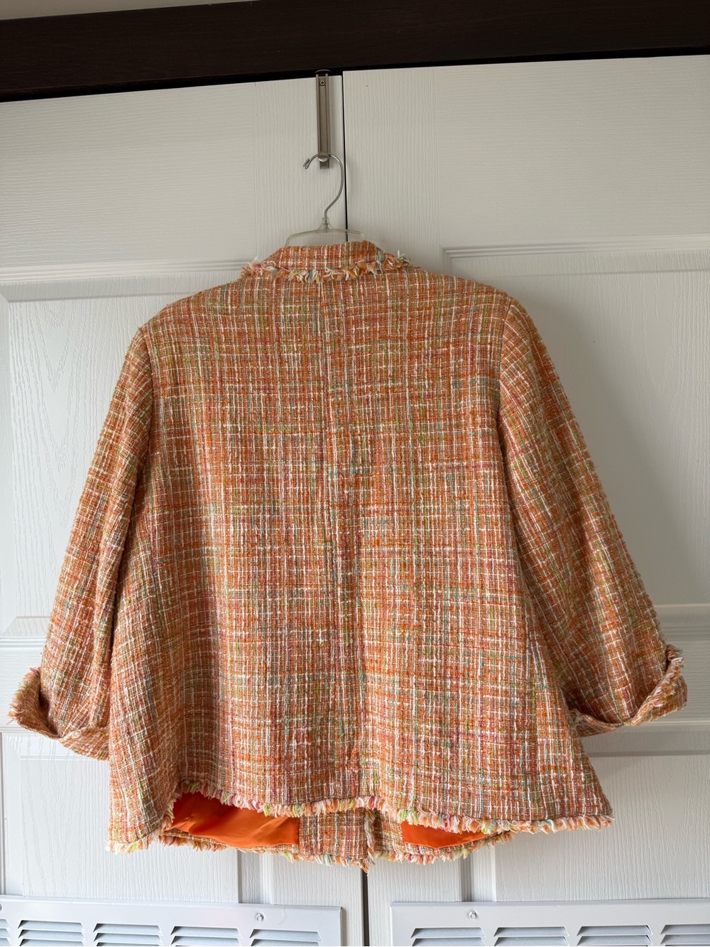 Jones New York Signature Orange Tweed Lined Blazer W/ Front Pockets Size 20W - Picture 2 of 13